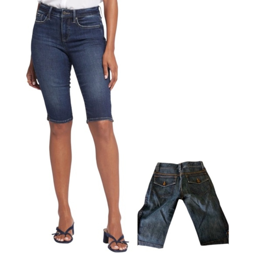 Pure color stone wash short jeans